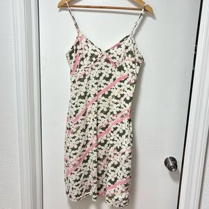 y2k spaghetti strap floral beachy surfer girl dress, size small